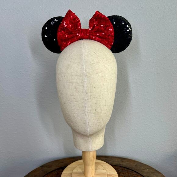 Classic Sequin Elastic Minnie Ears | Disney-Inspired Adjustable Mouse Ears - Picture 2 of 5